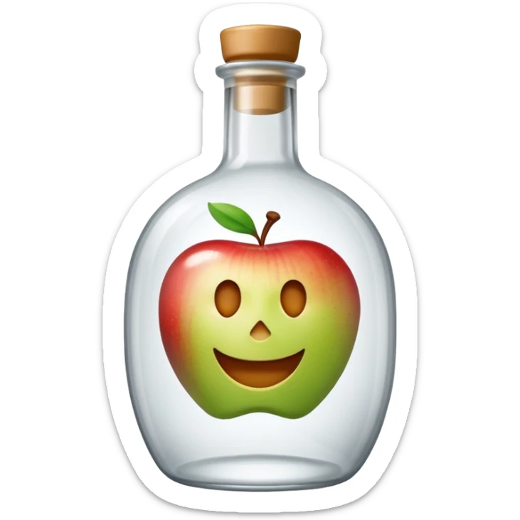 A bottle of vodka emoji in the style of Apple emoji. sticker