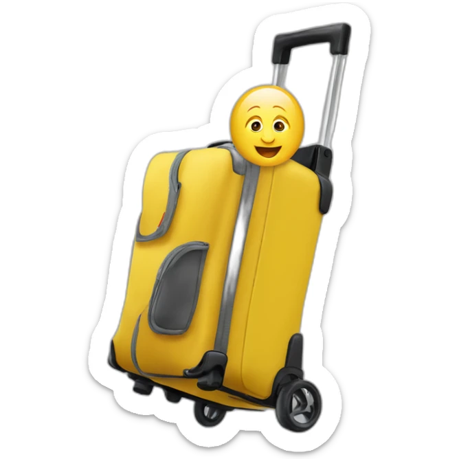 Small vladimir putin yellow wheelchair jumps out of suitcase sticker
