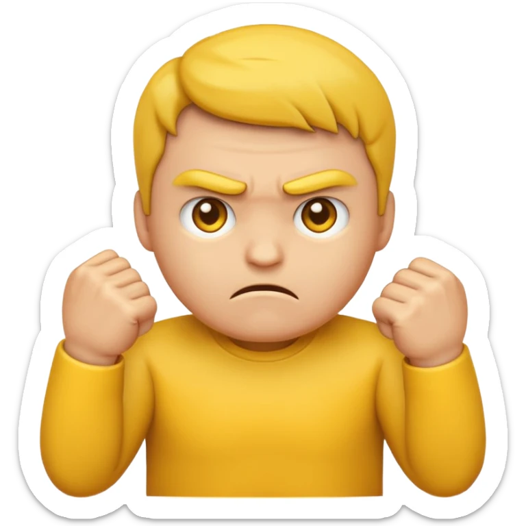 emoji wanting to fight but pushing his hand down to show restraint sticker