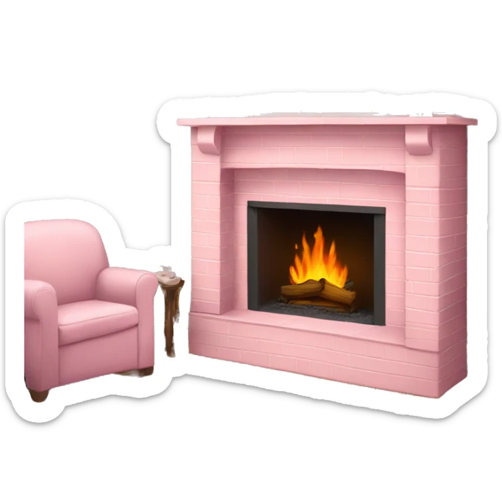 Winter Pink FirePlace sticker