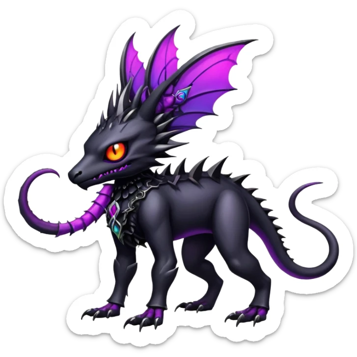 Gothic badass cool complex exotic colorful aesthetic-scenery-Fakémon-creature (full body) sticker