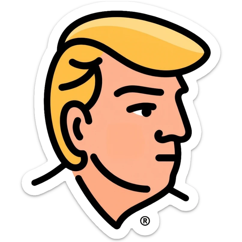 Donald Trump with his signature hairstyle sticker