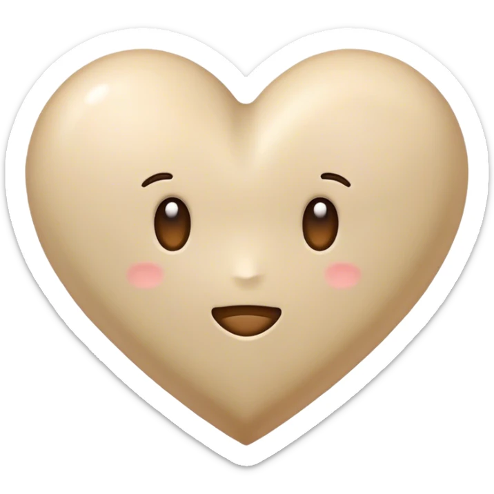 Beige heart sticker