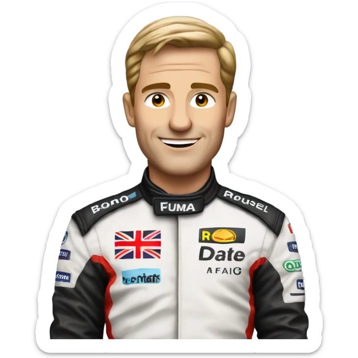 a George Russel F1 Driver emoji in his Mercedes race suit  sticker