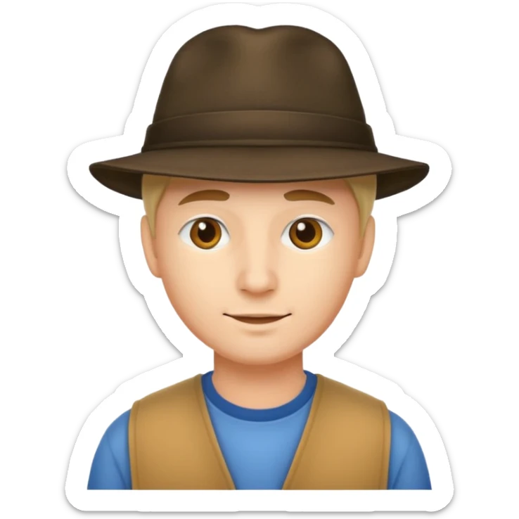 a man with hat  sticker