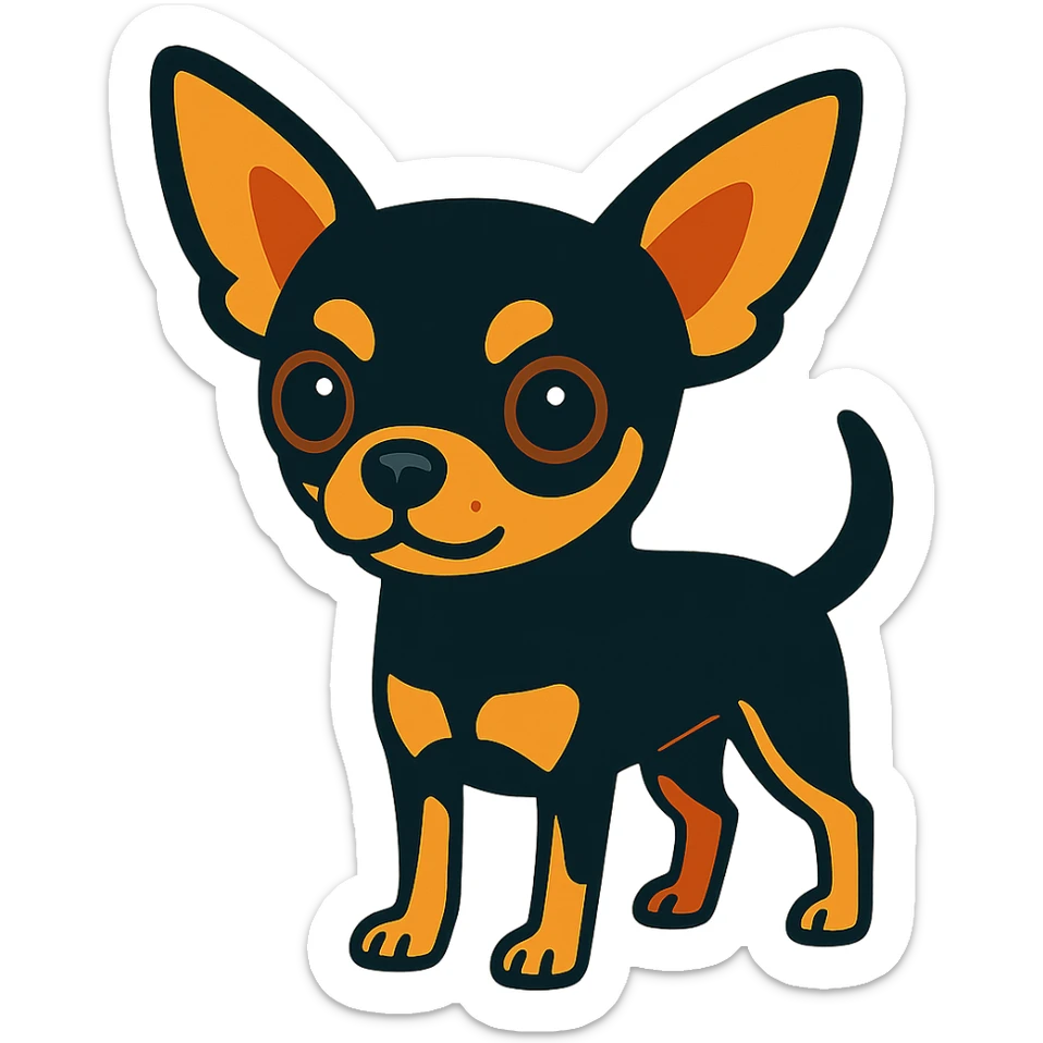 black and tan chihuahua sticker