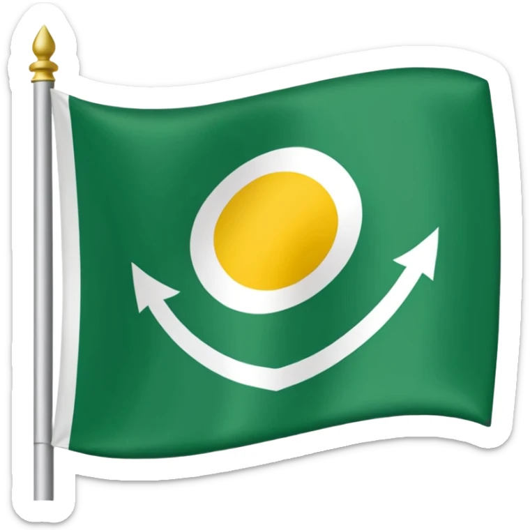 bandera con solo tres franjas horizontales de la misma anchura: verde (superior), blanca (centro), verde (inferior). Eliminar la esfera amarilla central. sticker