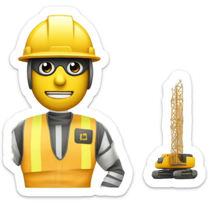 i want an emoji of a yellow robot but with a construction hat. i want a simple emoji  like the type on iphones sticker