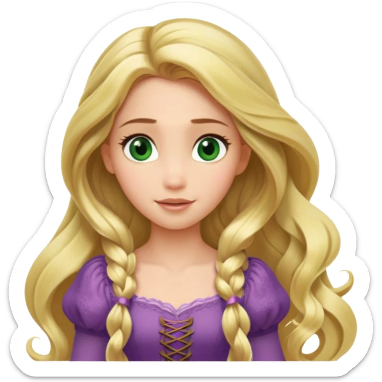 tangled disney rapunzel fair skin green eyes blonde hair  sticker