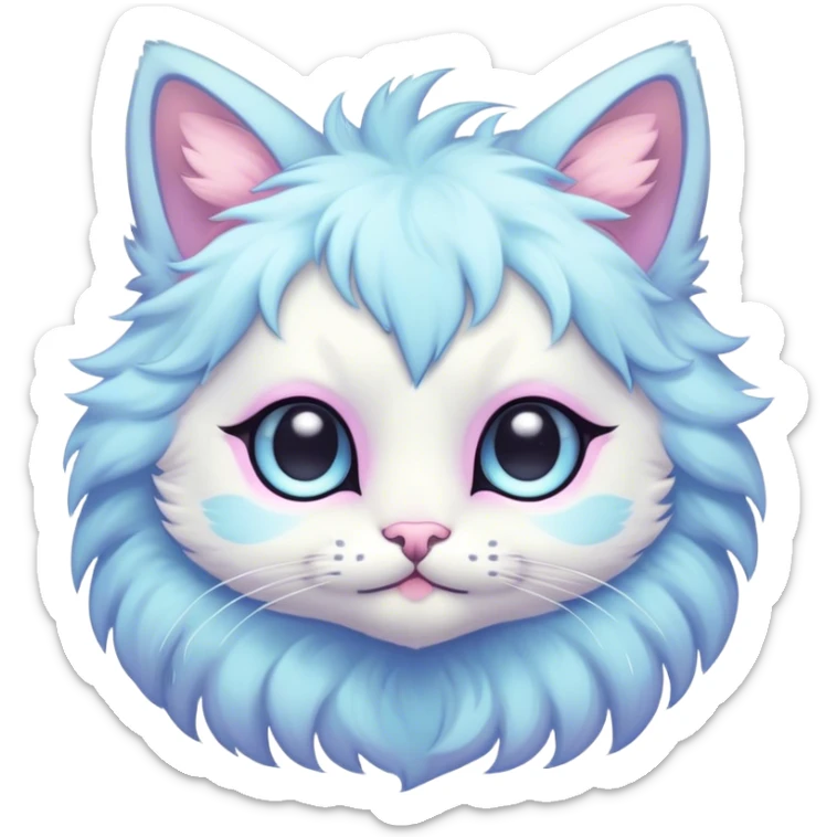 Kawaii bright fantasy ethereal anthro feline fursona animal creature sticker