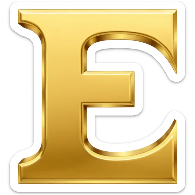 Currency symbol for the money "Fcoins" letter F in gold sticker