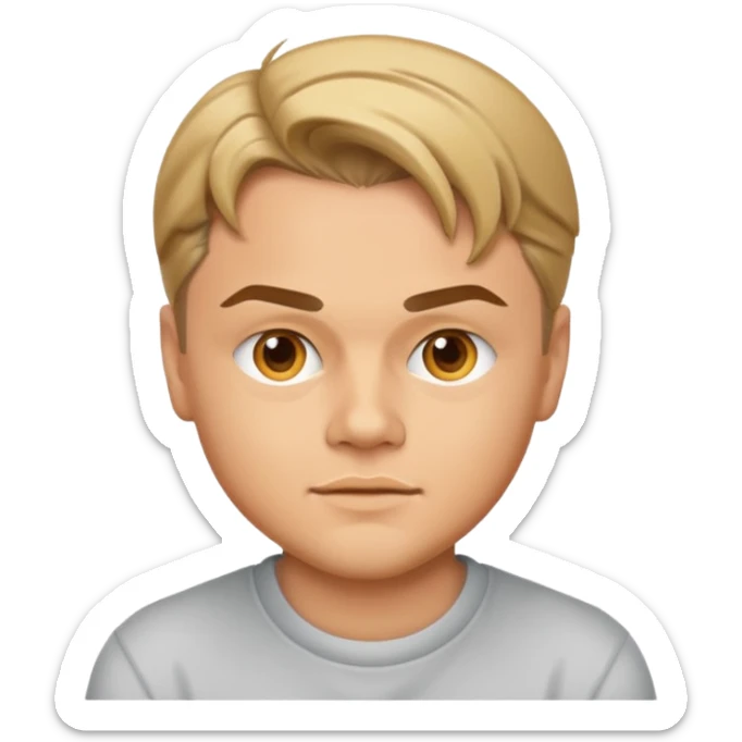 young Leonardo DiCaprio emoji in casual 90s fashion with playful look sticker