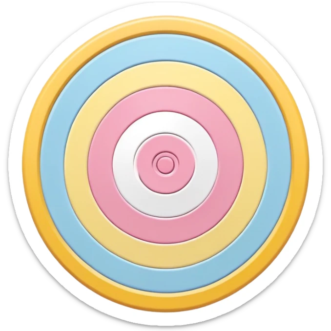 A cute bullseye target with spring pastel colors of yellow, pink and light blue sticker