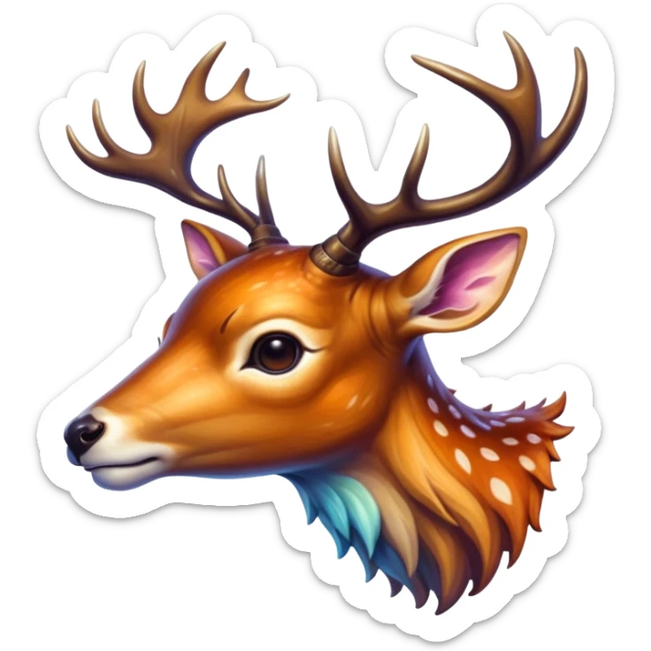 aesthetic brilliant divine lighting, oil paint  -  hieronymus bosch phantasmagoric mutated creatures - hybrids of human-deer sticker