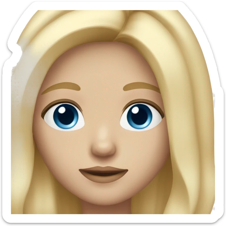 A blond girl with blue eyes, long hair and light skin color sticker