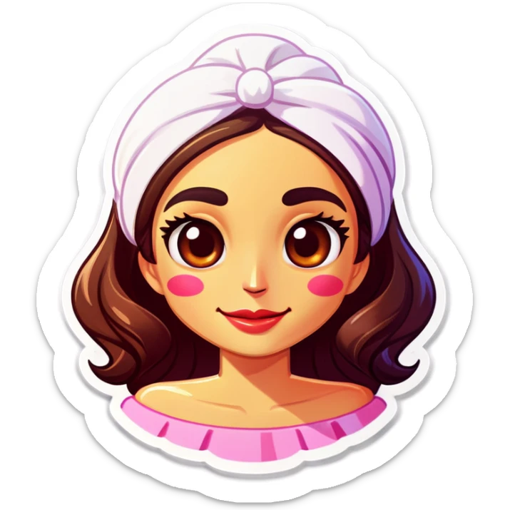 Emoji se chica haciendo se skincare en rosita  sticker