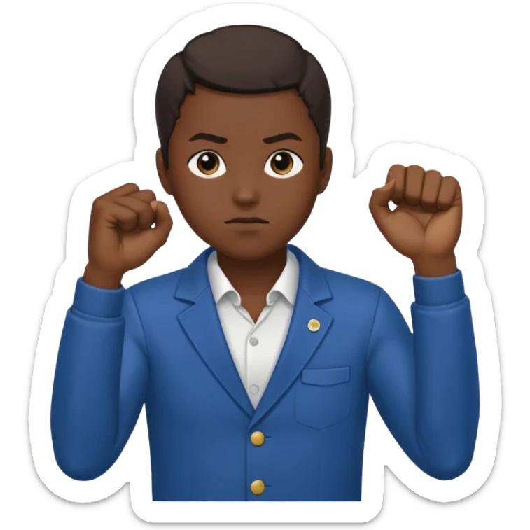 Shinzou wo sasageyo salute and fist on the chest sticker