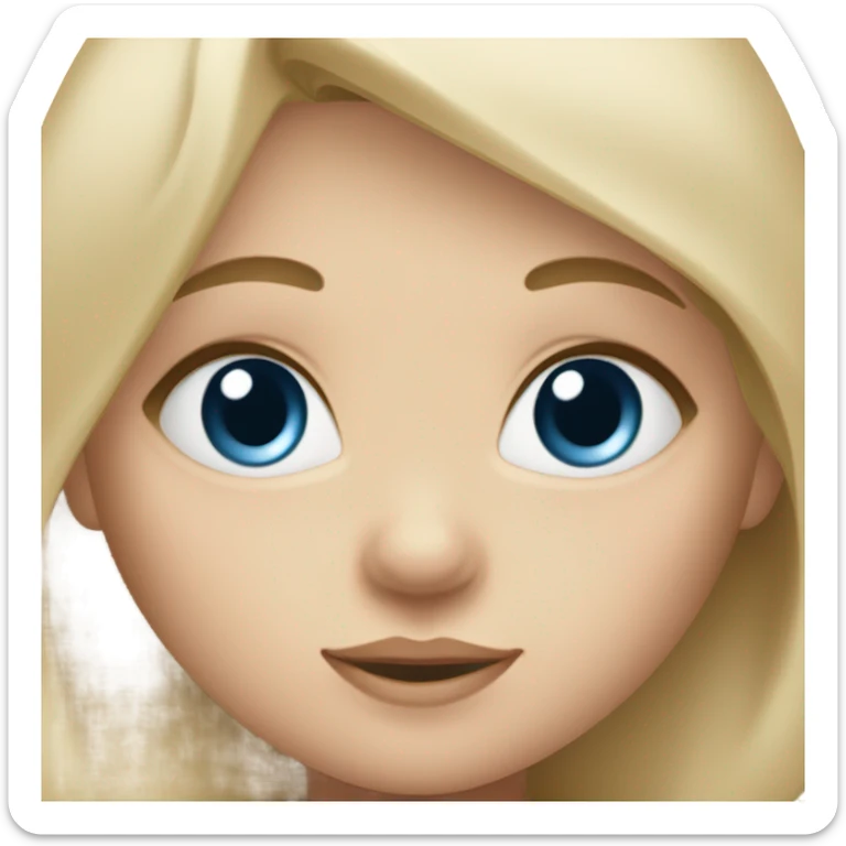 baby girl with blue eyes blonde in beige bodysuit  sticker