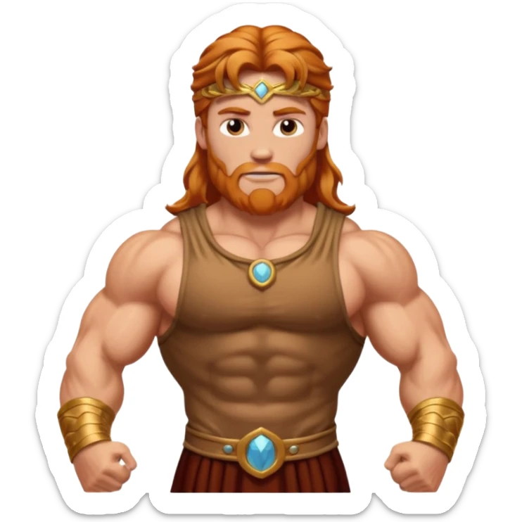 Hercules, God of Strength from Gods and Goddesses with long reddish blonde hair, bronze outfit sticker