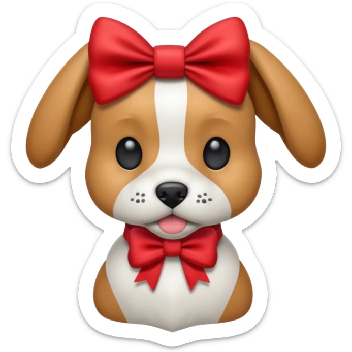 animatronic dog with red bow time like fnaf but dog emoji ios only face sticker