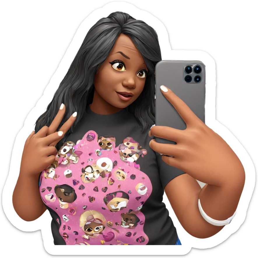selfie of dark-skinned girl sticker