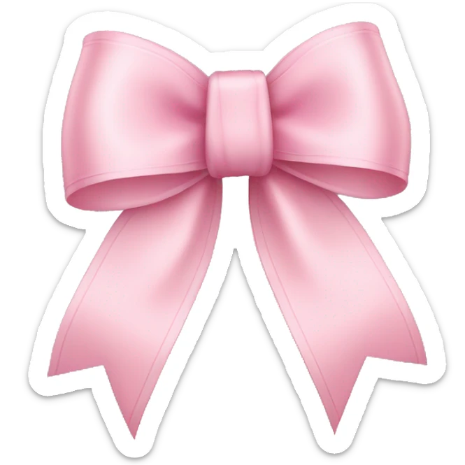 light pink ribbon bow sticker