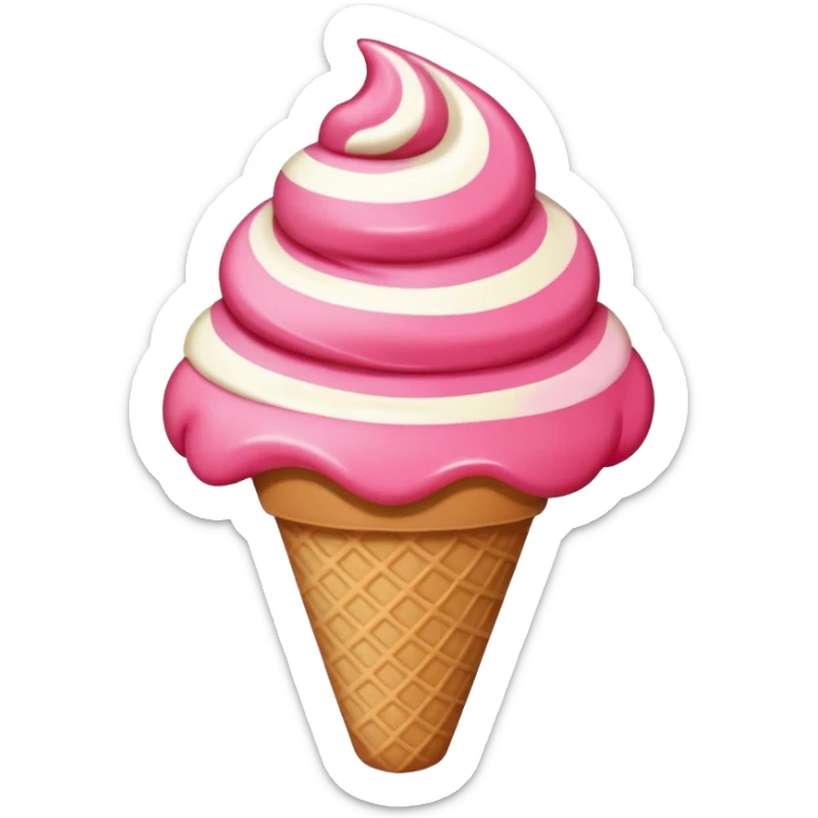 Ice cream of strawberry sticker