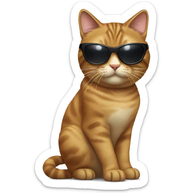 Cat with sunglasses sticker