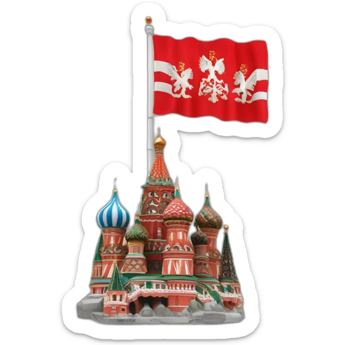 the flag of the city of Moscow with St. George on a red background sticker