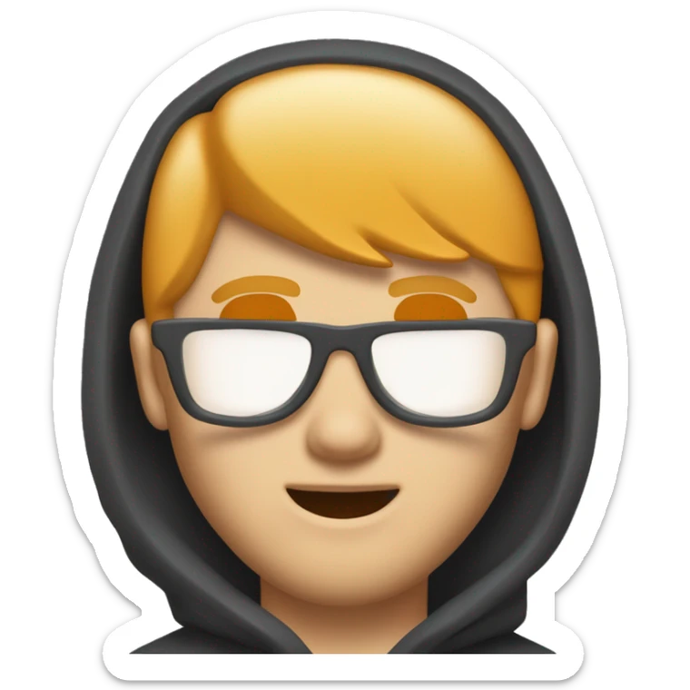 Homme Adulte blond foncé avec les cheveux a l'ancienne coupe de Justin Bieber avec un sweat à capuche noi avec petit logo orange sticker