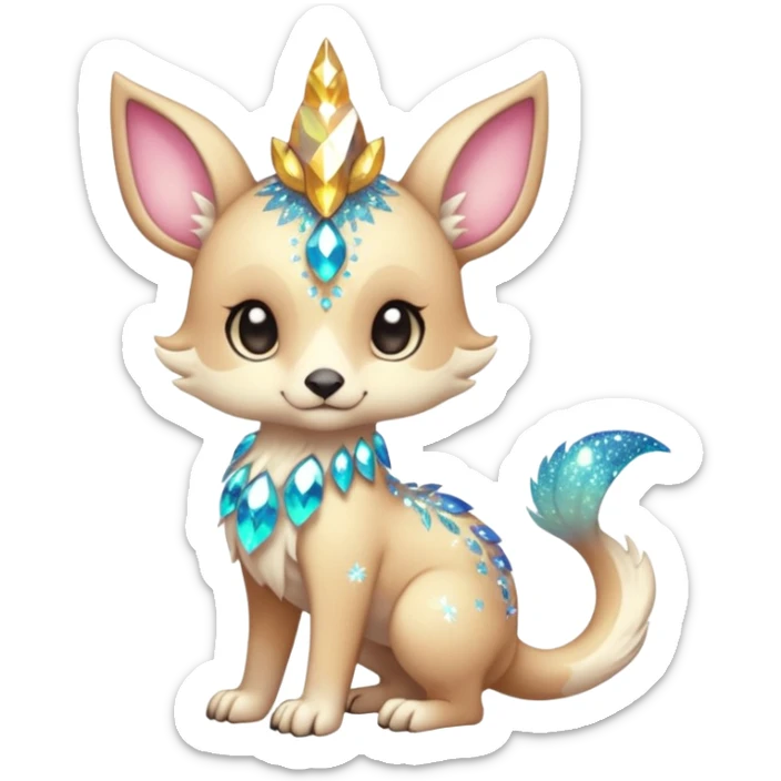 Cool cute Kawaii fantasy animal sparkle Fionbri creature by griffsnuff & LiLaiRa & Falvie full body sticker