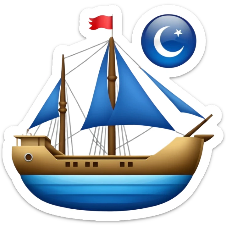 DOĞU TÜRKİSTAN BAYRAĞI (İNSANSIZ) AY VE YILDIZ MAVİ BAYRAK sticker