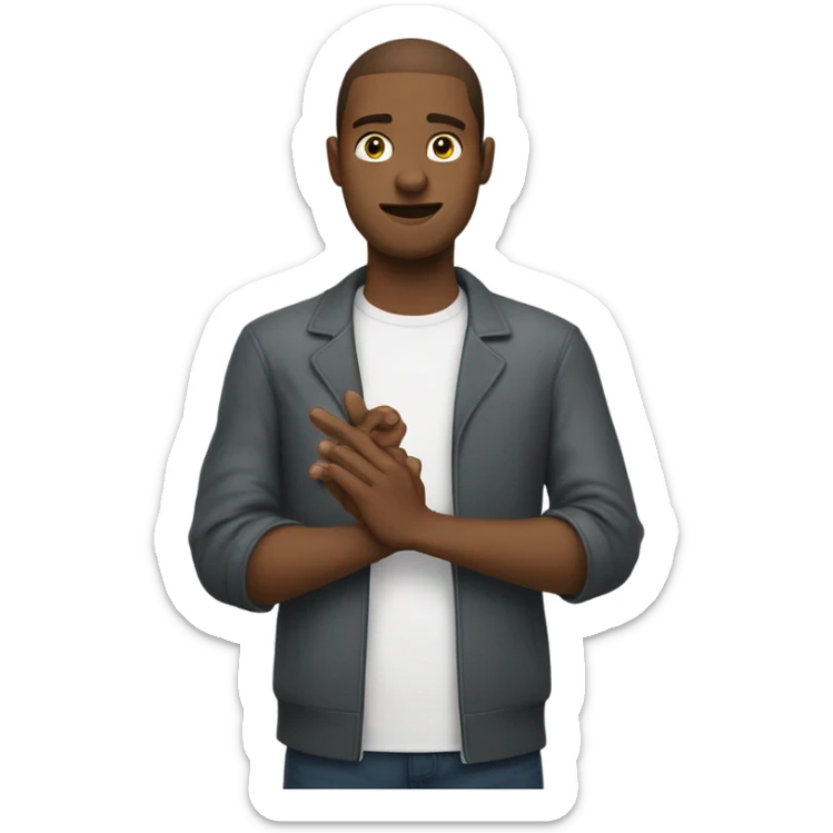 Persona saludando, con la mano extendida, que se vea la persona con la mano extendida sticker