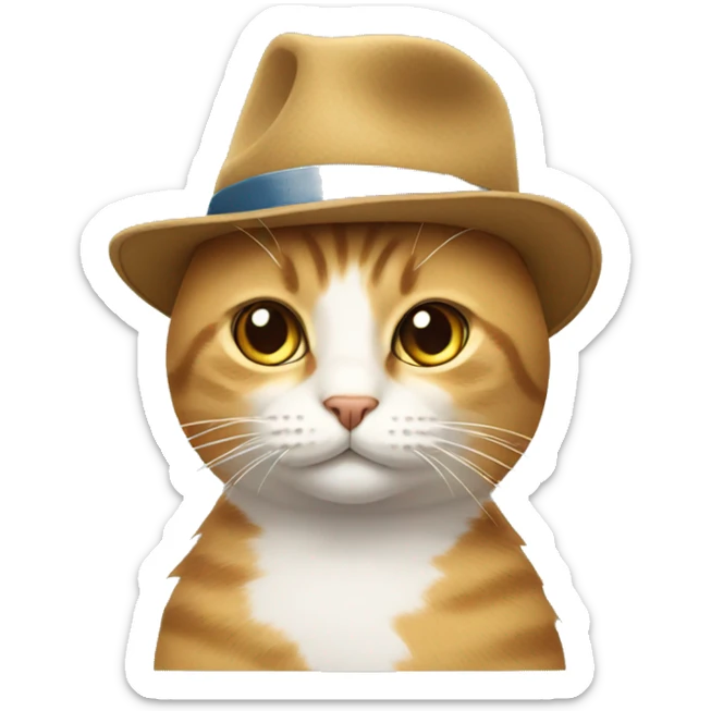 cat wearing a hat sticker