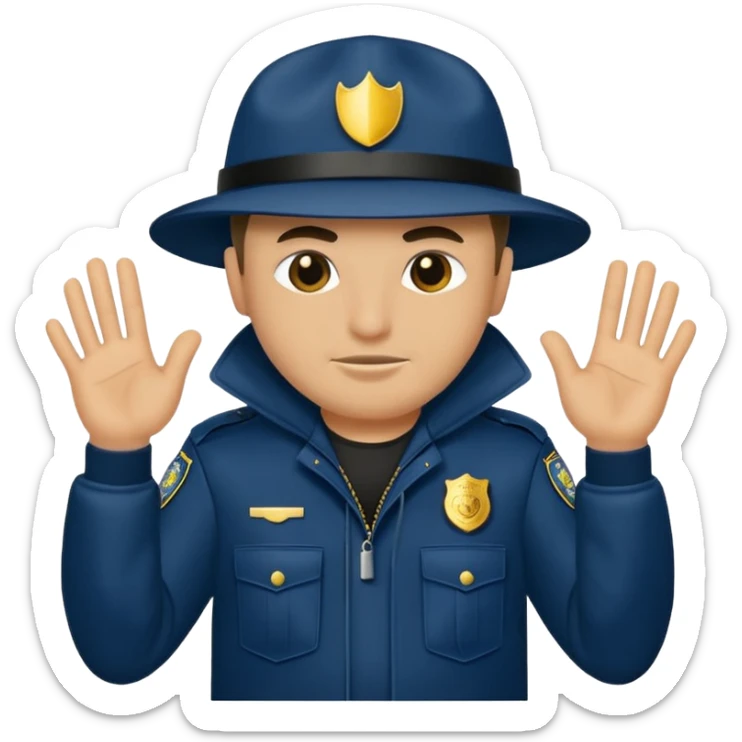 Peux tu me faire un policier gangster avec une cagoule qui fait des doigts d’honneur  sticker