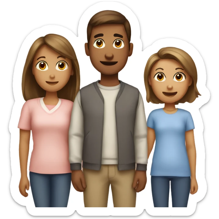 a family of 1 mum, an oldest sister, middle child brother, and youngest sister sticker