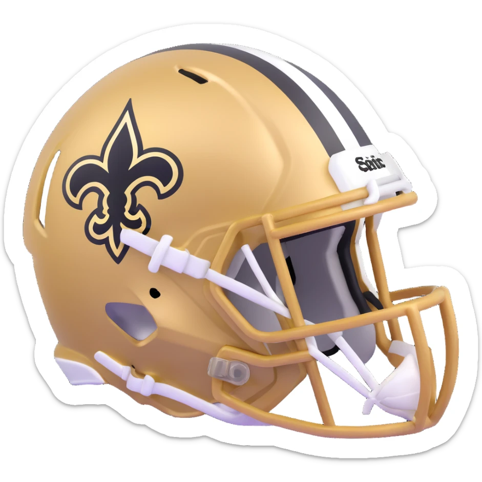New Orleans Saints football helmet in black and gold team colors sticker