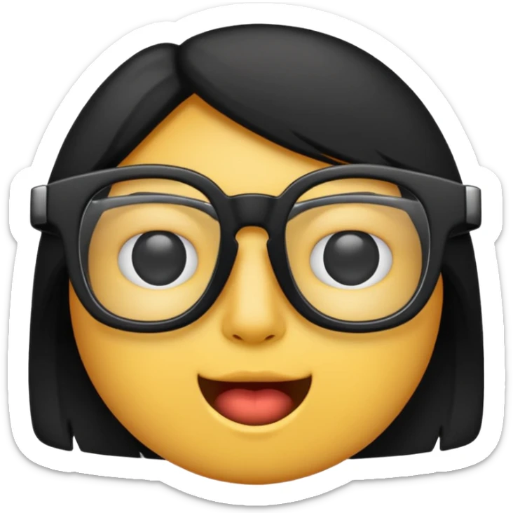 Black glasses sticker