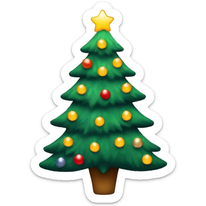 Christmas tree with lights sticker