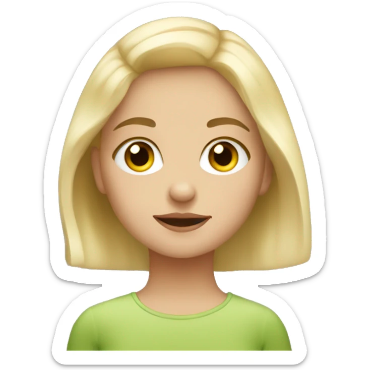 Ukrainian girl with dyed blonde hair and hazel eyes sticker