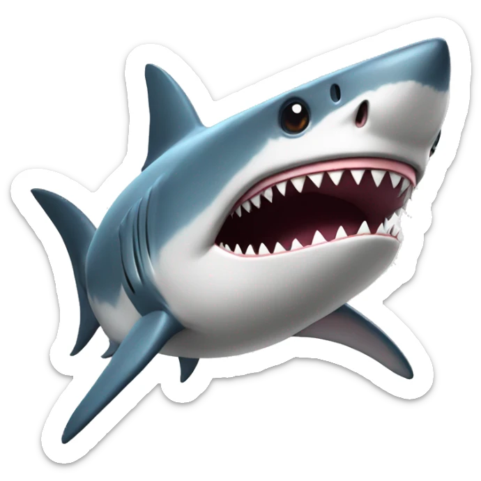 Shark with a top hat sticker