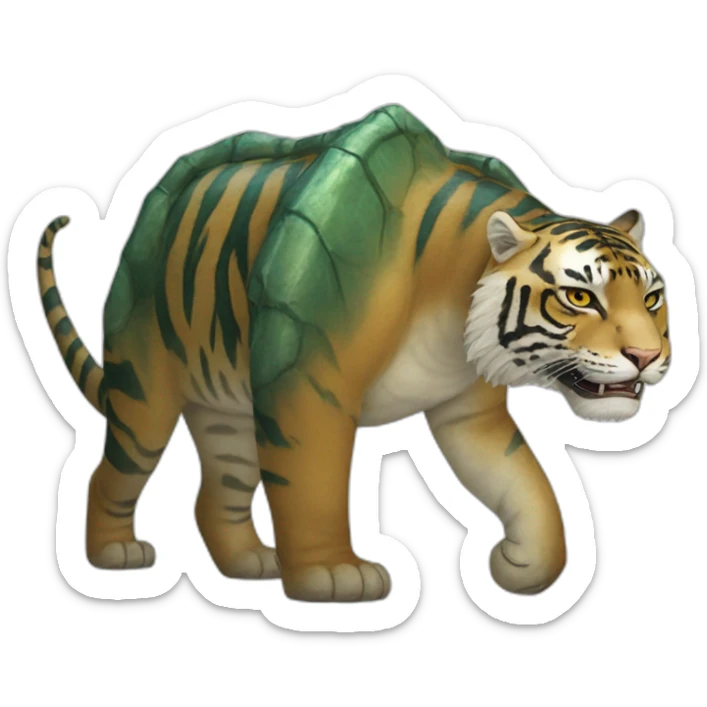 Un chat sur un tigre qui est sur un éléphant qui est sur Un dinosaure sticker