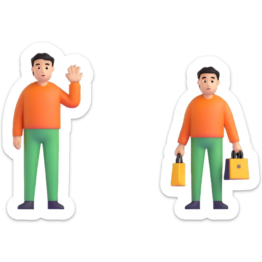 A rich person on the left and a poor person on the right, depicting inequality sticker