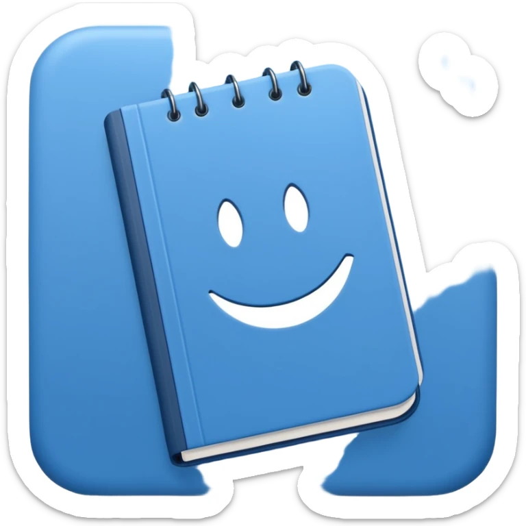 emoji of a simple agenda with a blue cover and simple details sticker