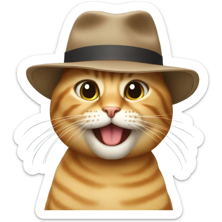 Cat wearing a hat sticker