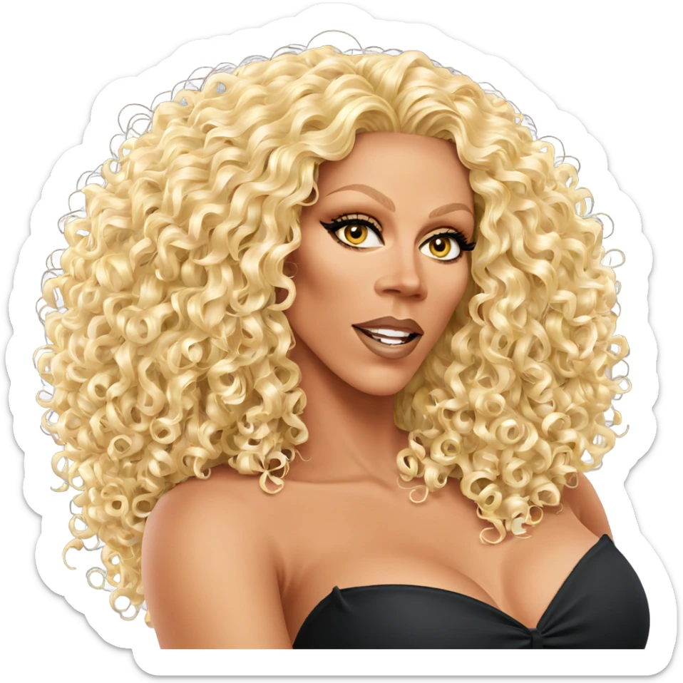 blonde beauty with curly hair sticker