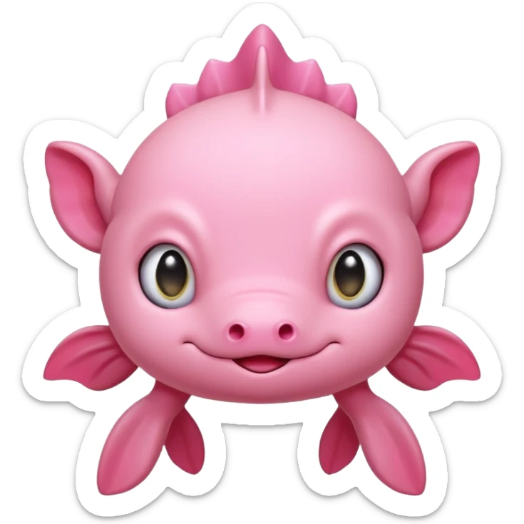 Cartoon-style Discord emoji of a pink axolotl, simple and clean design, rounded shapes, front view, cute and friendly expression, big cartoon eyes, smooth and clear outlines, flat bright colors, transparent background, vector style, highly readable at small sizes, no text, no realistic shadows. sticker