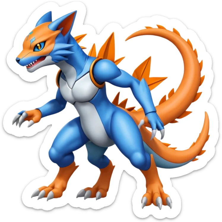 Gabite-Veemon-Digimon-Latias-Peppercat-Pokémon-Flamedramon-fusion-animal-hybrid-creature, Full body  sticker