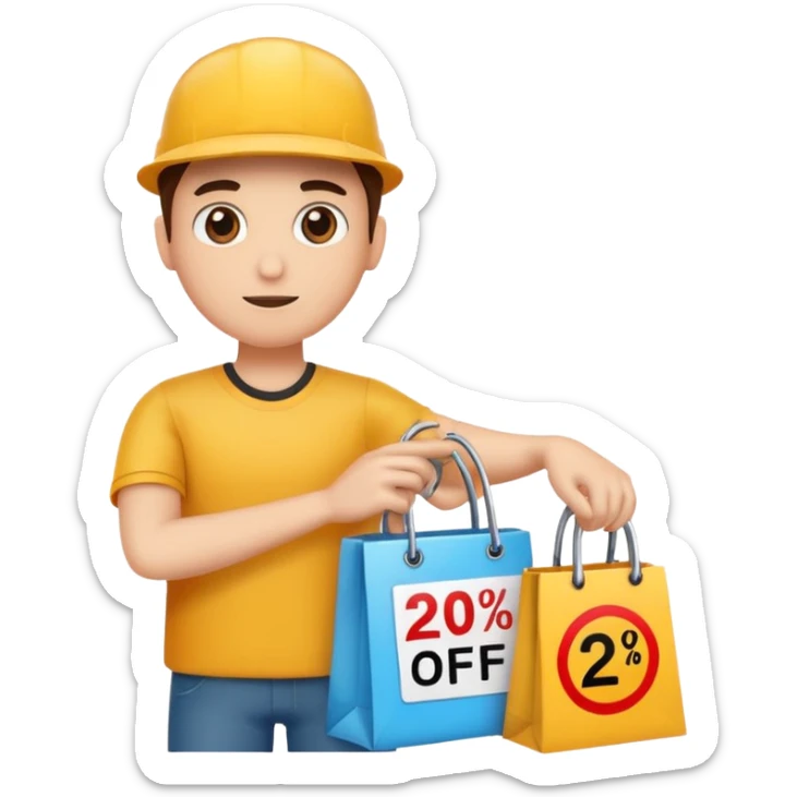 Person who is waiting the sale promotion with 20% off sign sticker