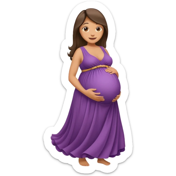 heavily pregnant woman with very very large overdue  quadruplets belly sticker